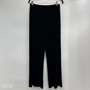 Chico's Black Velvet Textured Wide Leg Pants Size 1